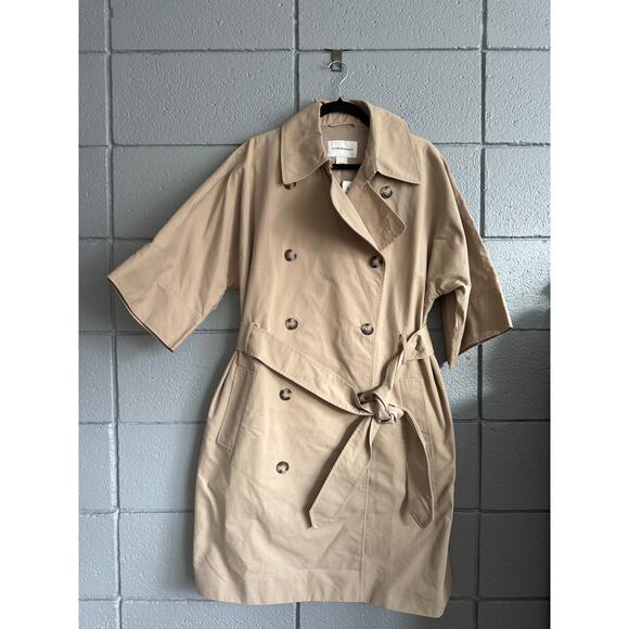 NWT Womens Club Monaco Khaki Reissue Trench Coat As Seen On Meghan Markle sz XL - Picture 2 of 4